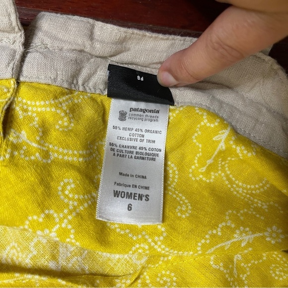 Patagonia Hemp Organic Cotton Sunshine Yellow Dress A- Line Tank Style - Picture 10 of 11